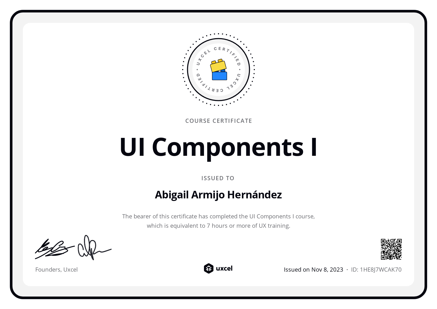 Abigail Armijo Hernández's certificate